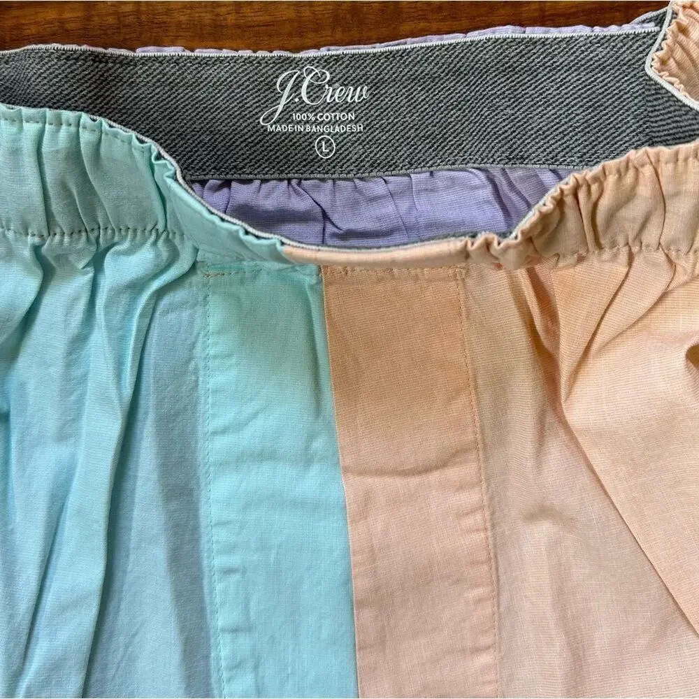 NWT J CREW Boxer Underwear Color Block Size L 100% Cotton